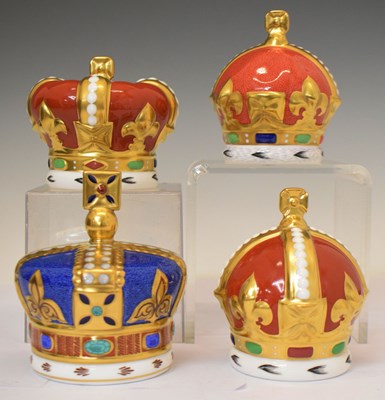 Lot 613 - Royal Crown Derby - Four commemorative crowns