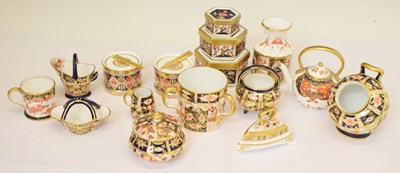 Lot 618 - Royal Crown Derby - Group of Imari palette miniatures, etc