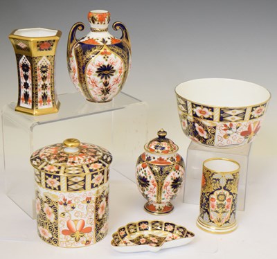 Lot 616 - Royal Crown Derby - Group of Imari and Witches pattern vases, etc