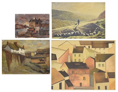 Lot 749 - Collection of architectural and landscape oil paintings