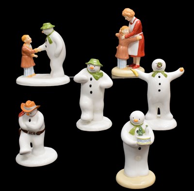 Lot 585 - Coalport Characters 'The Snowman' - Six boxed figures