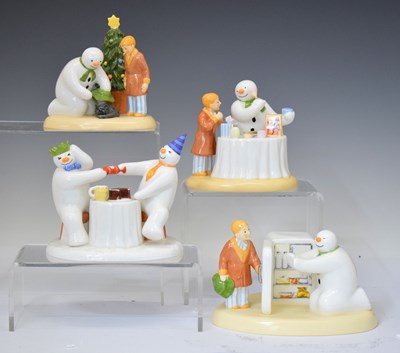 Lot 588 - Coalport Characters ‘The Snowman’ - Four boxed figure groups