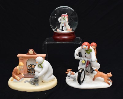 Lot 590 - Coalport Characters ‘The Snowman - Group of three boxed items