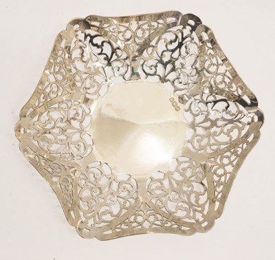 Lot 208 - Elizabeth II silver bonbon dish of hexagonal form
