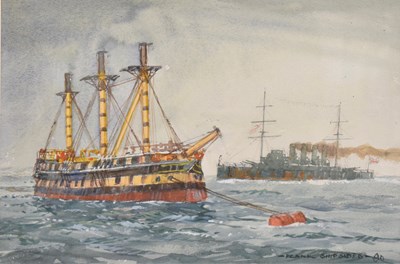Lot 732 - Frank Shipsides (1908-2005) - Watercolour - Steam and Sail