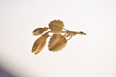 Lot 49 - Victorian yellow metal brooch in the form of a flower