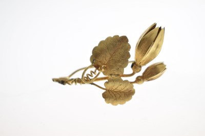 Lot 49 - Victorian yellow metal brooch in the form of a flower