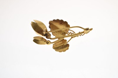 Lot 49 - Victorian yellow metal brooch in the form of a flower