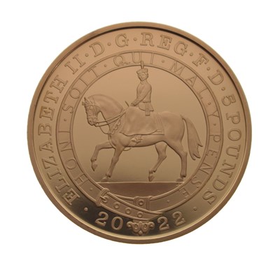 Lot 186 - Elizabeth II gold proof £5 coin, 2022, commemorating the Platinum Jubilee