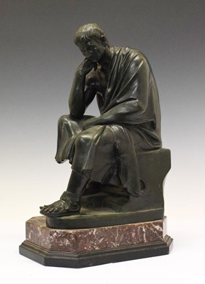 Lot 267 - 19th Century bronze figure of a seated Classical male