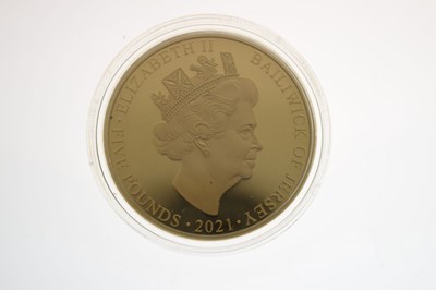 Lot 185 - Jersey - Elizabeth II gold £5 coin, 2021