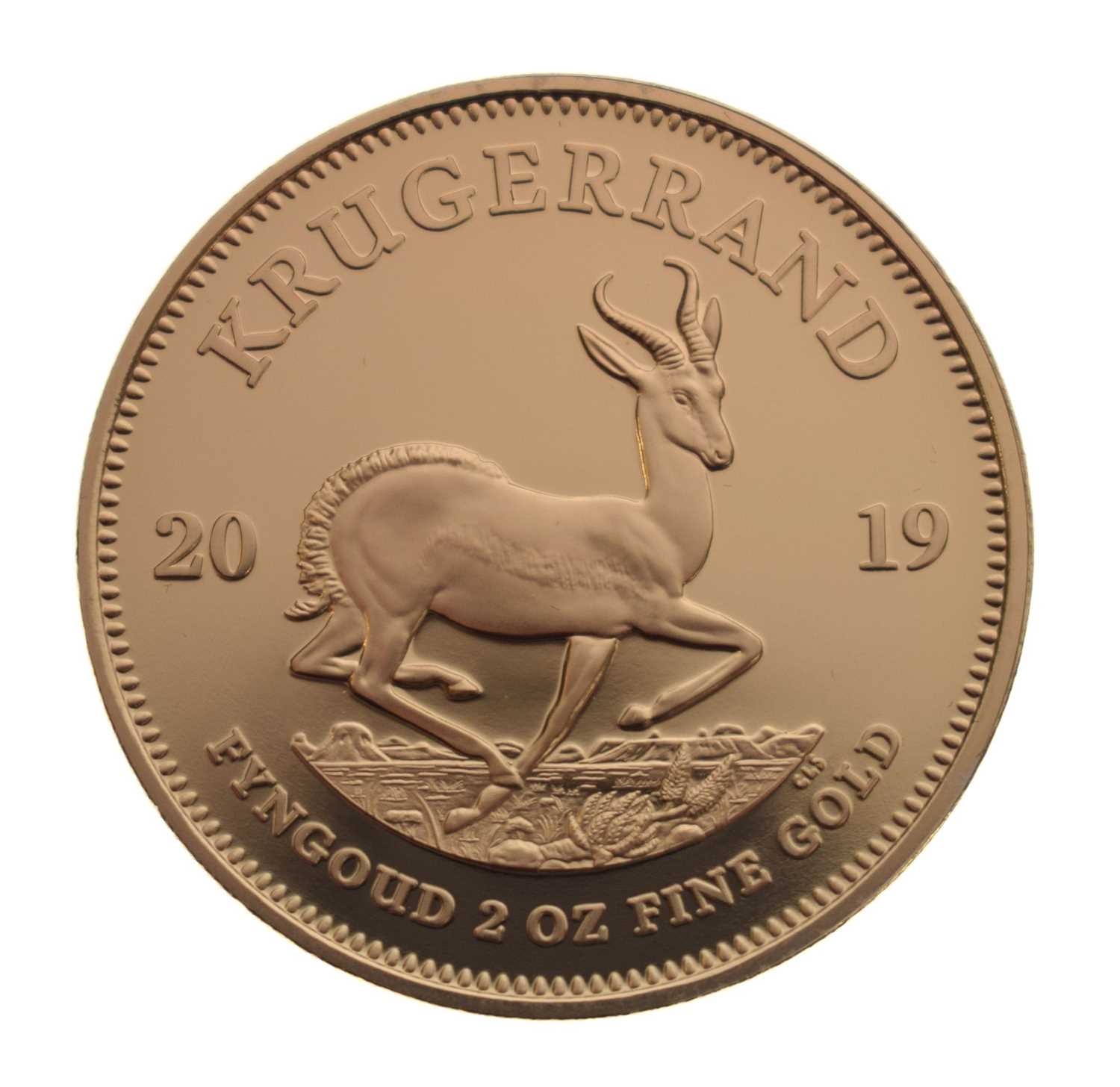 Lot 217 - South African 2oz fyngoud / fine gold Krugerrand, 2019