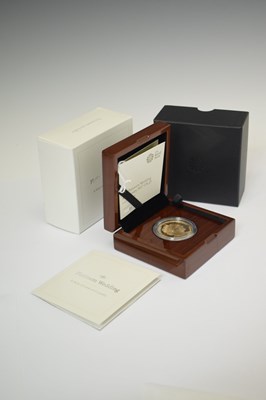 Lot 193 - Elizabeth II gold proof £5 coin, 2017, commemorating the platinum wedding anniversary