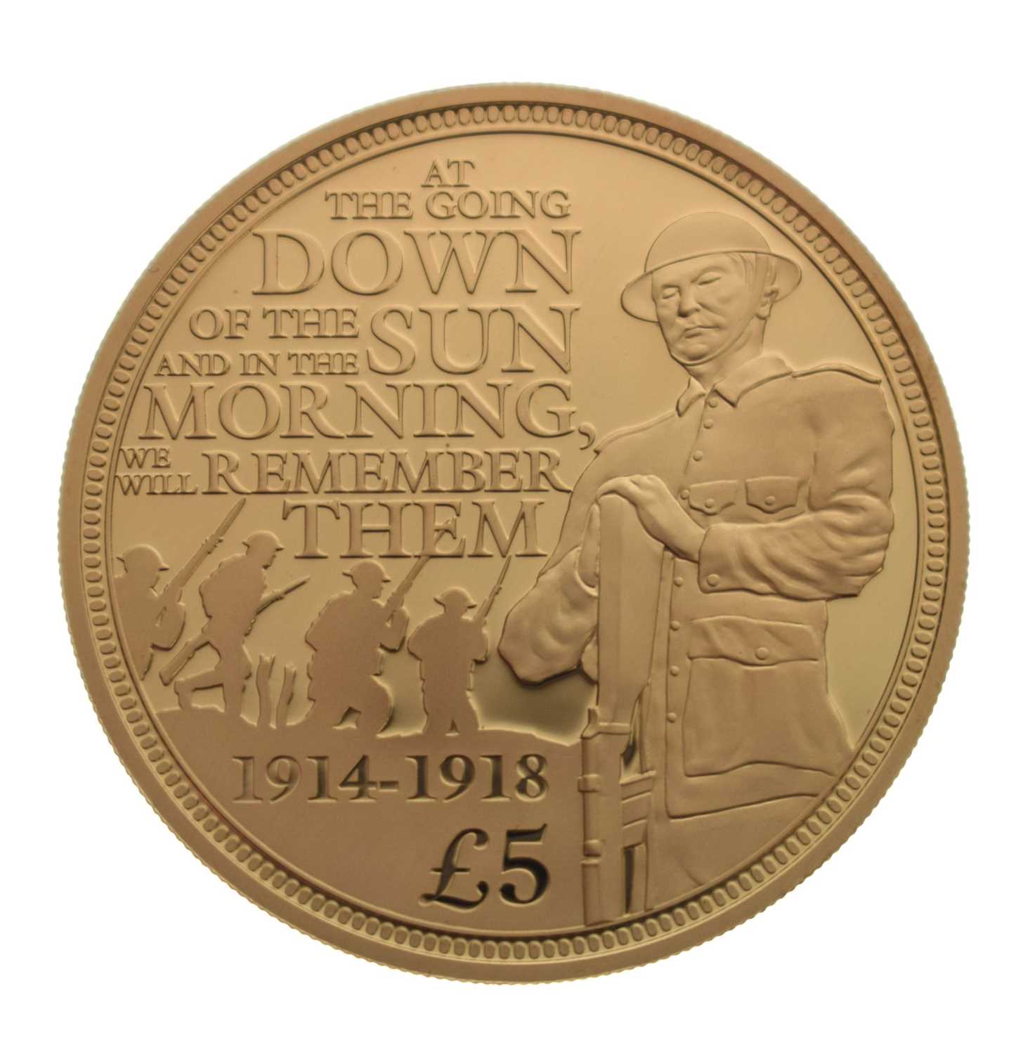 Lot 191 - Bailiwick of Guernsey - Elizabeth II gold proof £5 coin, 2014
