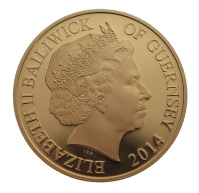 Lot 191 - Bailiwick of Guernsey - Elizabeth II gold proof £5 coin, 2014