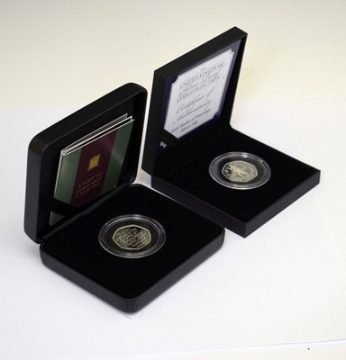 Lot 303 - Two Elizabeth II silver proof 50p coins