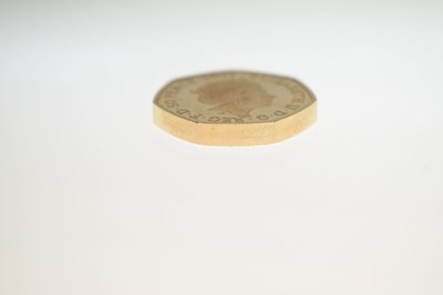 Lot 204 - Elizabeth II gold proof piedfort 50p coin, 2019