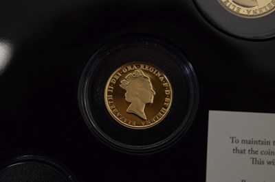 Lot 221 - St Helena - Elizabeth II sovereign gold proof three-coin set, 2021