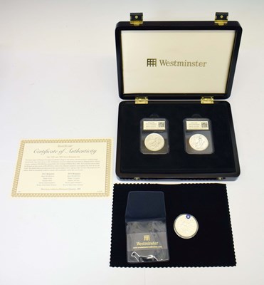 Lot 292 - Two silver Britannia coin set, and a single Britannia