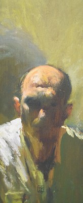 Lot 635 - David Cobley (b. 1954) - Oil on Canvas - Self portrait, 'Where?'