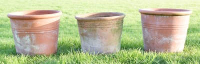 Lot 832 - Pair of terracotta garden planters, etc