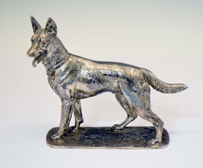 Lot 493 - After Fritz Diller (1875-1945) - Silver plated WMF German Shepherd or Alsatian dog