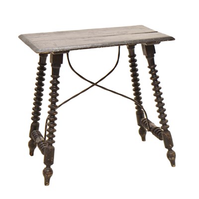 Lot 814 - 19th century Spanish ebonised table