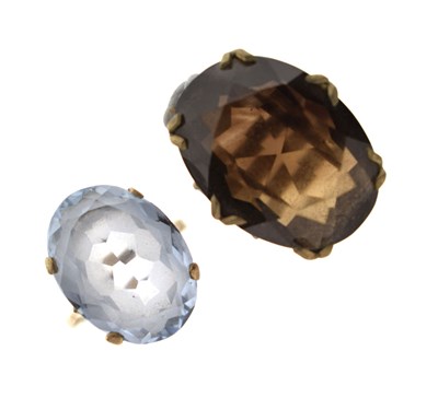 Lot 43 - Two 1960s semi-precious 9ct gold dress rings