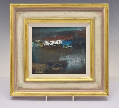 Lot 509 - Leslie Godwin (b.1929) - Oil study - 'Red Wharf Bay, Anglesey'
