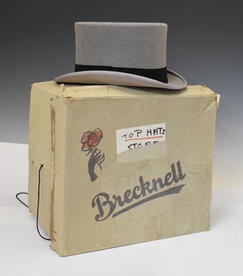 Lot 387 - Grey felt top hat by Herbert Johnson of Burlington Street, London