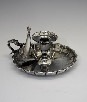 Lot 163 - William IV silver chamber stick