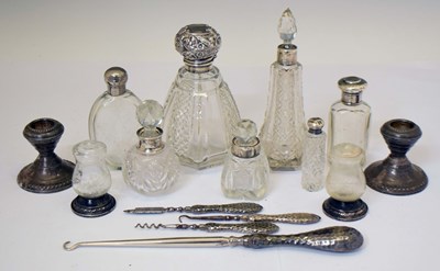 Lot 221 - Collection of silver-mounted dressing table bottles, etc