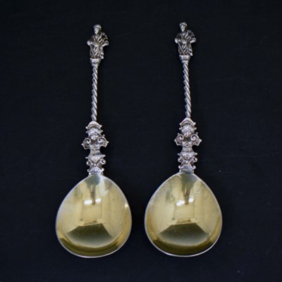 Lot 214 - Pair of Edward VII silver apostle spoons