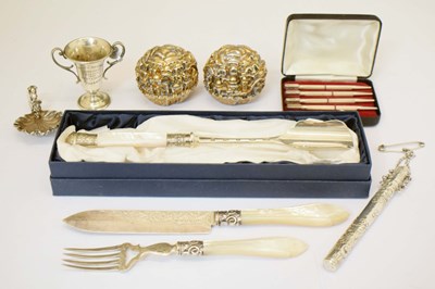 Lot 220 - Collection of silver and white metal items