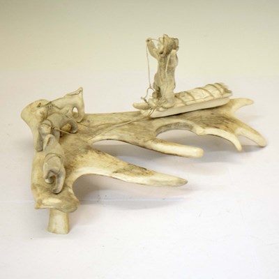Lot 436 - Ethnographica - Inuit carved reindeer or caribou antler