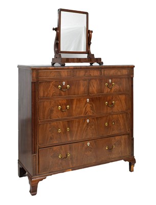 Lot 818 - Early 19th century mahogany chest of drawers, etc