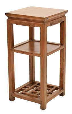 Lot 668 - Chinese hardwood square side table
