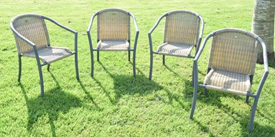 Lot 829 - Set of four Hartman Selection grey finish patio or garden chairs