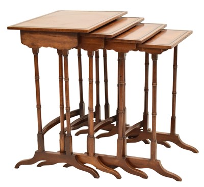 Lot 739 - Early 20th century nest of four mahogany quartetto tables