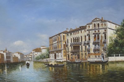 Lot 630 - Late 20th century school - Oil on canvas - Grand Canal, Venice
