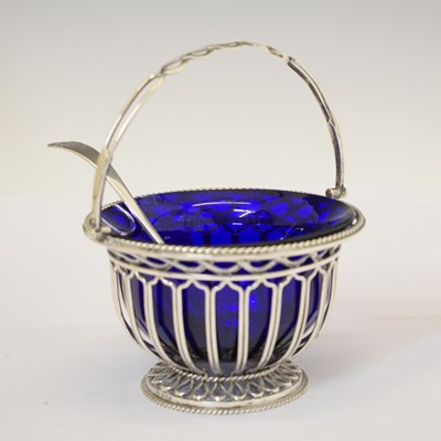 Lot 315 - George V silver sugar basket