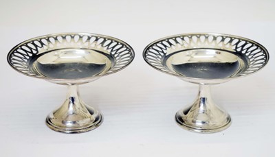 Lot 320 - Pair of Victorian silver pedestal bonbon dishes
