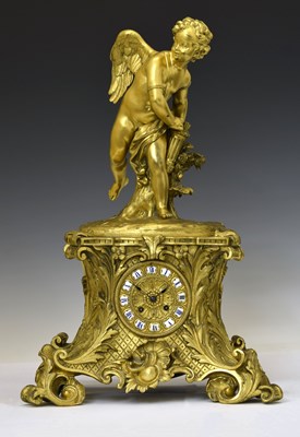 Lot 468 - Imposing mid 19th century French ormolu mantel clock