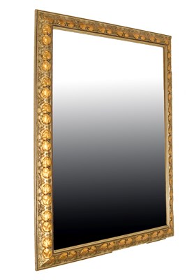 Lot 773 - Large reproduction overmantel mirror with foliate border