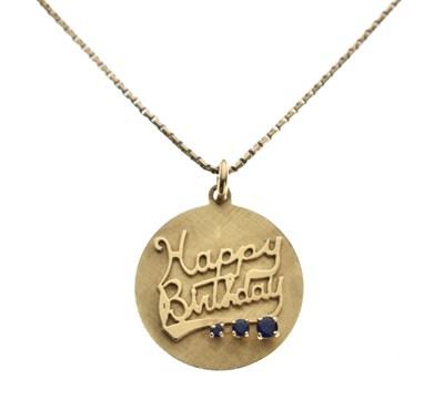 Lot 98 - 'Happy Birthday' pendant necklace