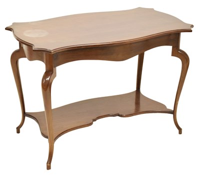 Lot 733 - Edwardian mahogany and walnut occasional table with undershelf