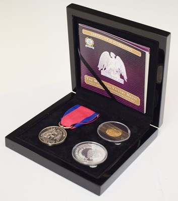 Lot 355 - Tristan da Cunha - Elizabeth II The Waterloo Victory Medal gold and silver commemorative set, 2015
