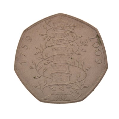 Lot 415 - Elizabeth II Kew Gardens fifty pence coin, 2009