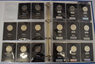 Lot 396 - Collection of Charles III commemorative Star Wars fifty pence coins, etc