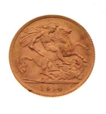 Lot 114 - Gold Coin - George V half sovereign 1914
